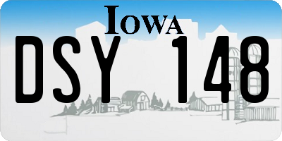 IA license plate DSY148