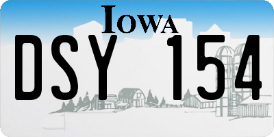 IA license plate DSY154