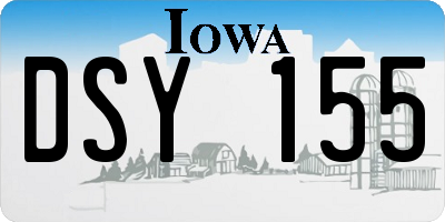 IA license plate DSY155