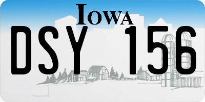 IA license plate DSY156