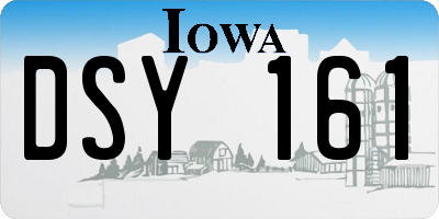 IA license plate DSY161
