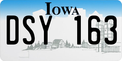 IA license plate DSY163