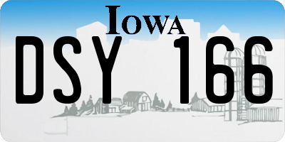 IA license plate DSY166