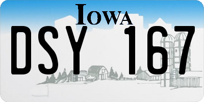IA license plate DSY167