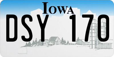 IA license plate DSY170