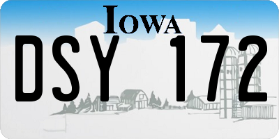 IA license plate DSY172