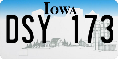 IA license plate DSY173