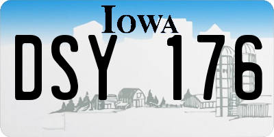 IA license plate DSY176