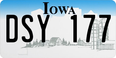 IA license plate DSY177