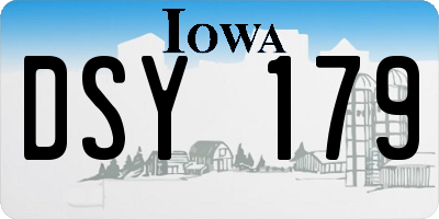 IA license plate DSY179