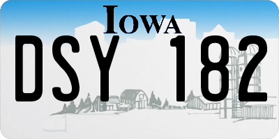 IA license plate DSY182