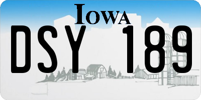 IA license plate DSY189