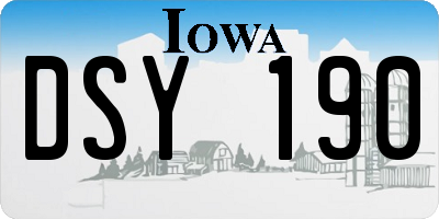 IA license plate DSY190
