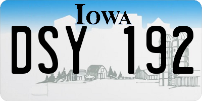 IA license plate DSY192