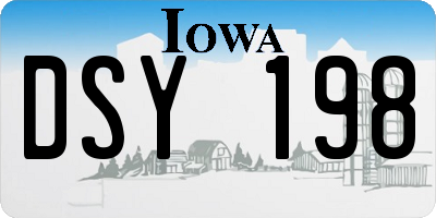 IA license plate DSY198