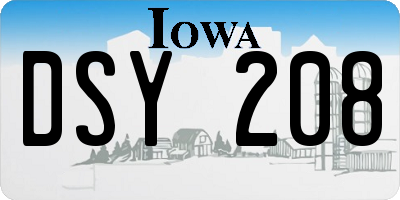 IA license plate DSY208