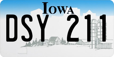 IA license plate DSY211