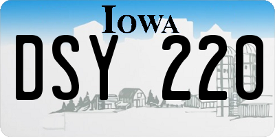IA license plate DSY220