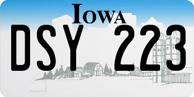 IA license plate DSY223