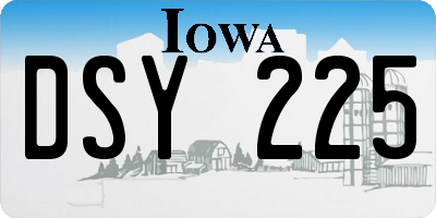 IA license plate DSY225