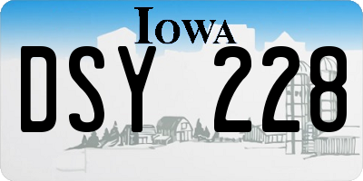 IA license plate DSY228