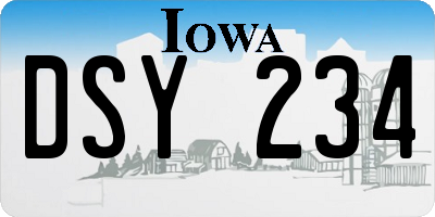 IA license plate DSY234