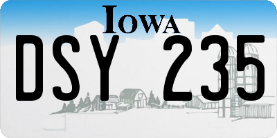IA license plate DSY235