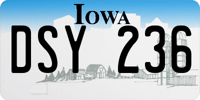 IA license plate DSY236