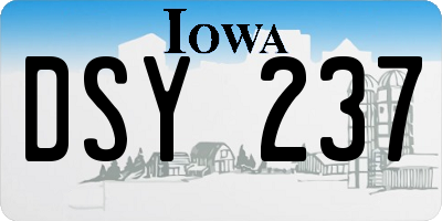 IA license plate DSY237