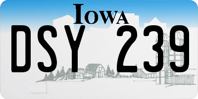 IA license plate DSY239