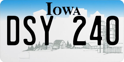 IA license plate DSY240
