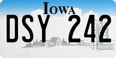IA license plate DSY242