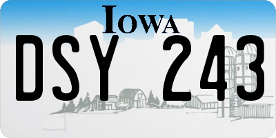 IA license plate DSY243
