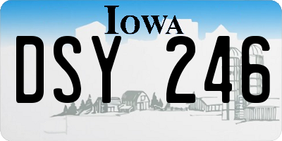 IA license plate DSY246