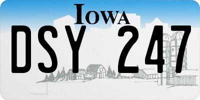 IA license plate DSY247