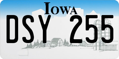 IA license plate DSY255