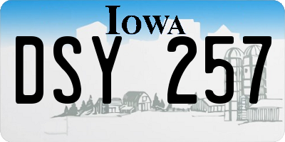 IA license plate DSY257