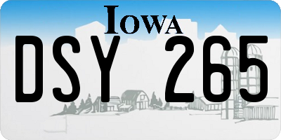 IA license plate DSY265
