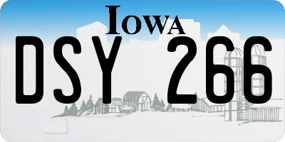 IA license plate DSY266