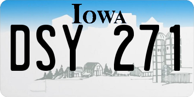 IA license plate DSY271