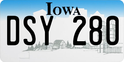 IA license plate DSY280