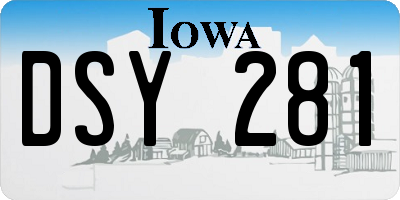IA license plate DSY281