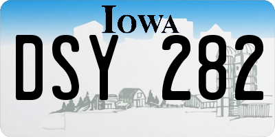 IA license plate DSY282