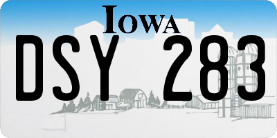 IA license plate DSY283