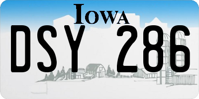 IA license plate DSY286