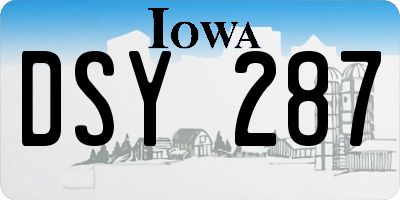 IA license plate DSY287