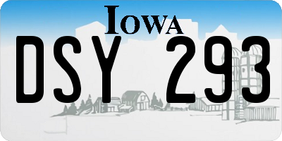 IA license plate DSY293