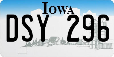 IA license plate DSY296