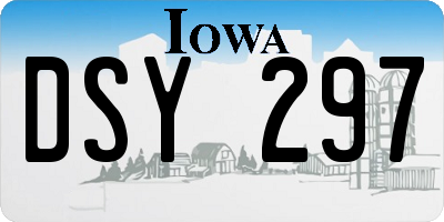 IA license plate DSY297