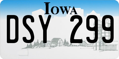 IA license plate DSY299
